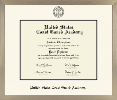 United States Coast Guard Academy diploma frame - Icon in Light Champagne