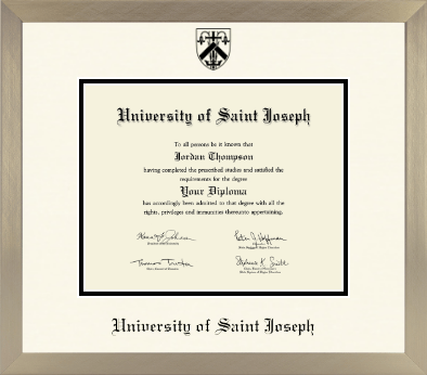 University of Saint Joseph in Connecticut diploma frame - Icon in Light Champagne