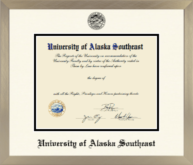 University of Alaska Southeast diploma frame - Icon in Light Champagne