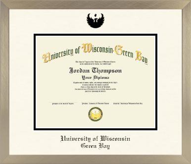 University of Wisconsin Green Bay diploma frame - Icon in Light Champagne
