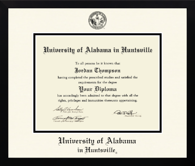 The University of Alabama Huntsville diploma frame - Icon in Gotham