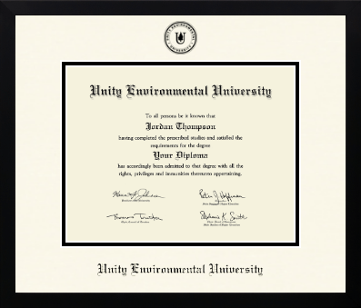 Unity Environmental University diploma frame - Icon in Gotham