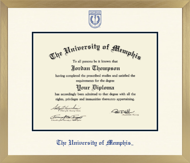 The University of Memphis diploma frame - Icon in Chardonnay
