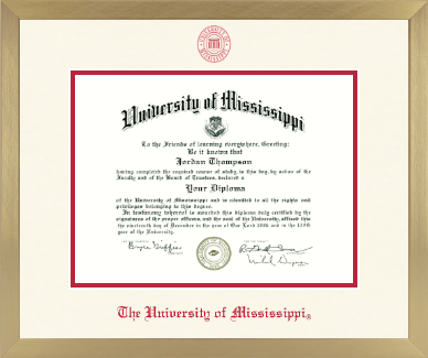The University of Mississippi diploma frame - Icon in Chardonnay