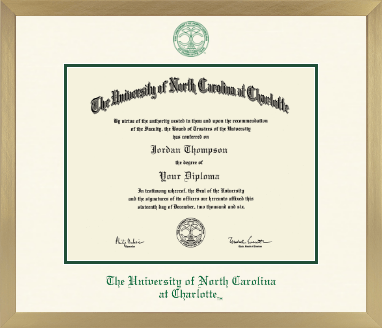 The University of North Carolina at Charlotte diploma frame - Icon in Chardonnay