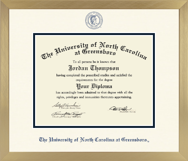 The University of North Carolina Greensboro diploma frame - Icon in Chardonnay