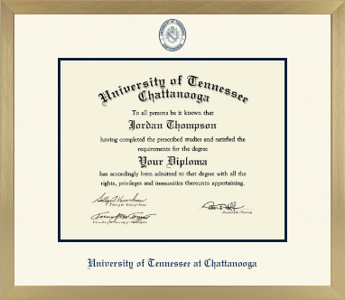 The University of Tennessee Chattanooga diploma frame - Icon in Chardonnay