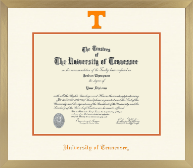 The University of Tennessee Knoxville diploma frame - Icon in Chardonnay