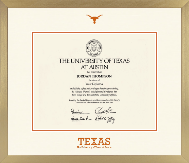 The University of Texas at Austin diploma frame - Icon in Chardonnay