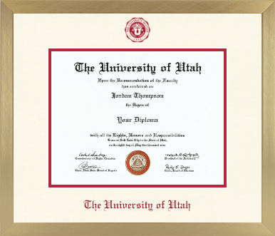 The University of Utah diploma frame - Icon in Chardonnay