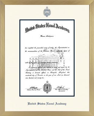 United States Naval Academy diploma frame - Icon in Chardonnay