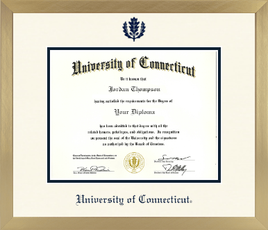 University of Connecticut diploma frame - Icon in Chardonnay