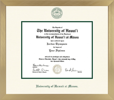 University of Hawaii at Manoa diploma frame - Icon in Chardonnay