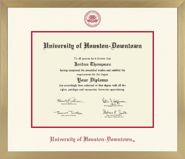 University of Houston Downtown diploma frame - Icon in Chardonnay