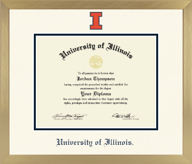University of Illinois diploma frame - Icon in Chardonnay