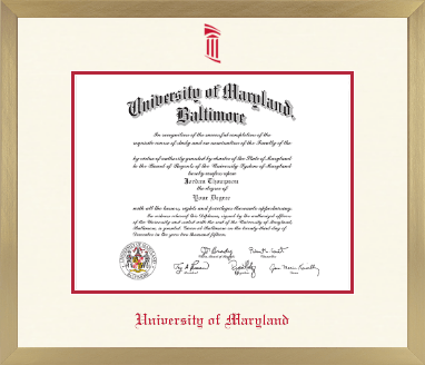University of Maryland Baltimore diploma frame - Icon in Chardonnay