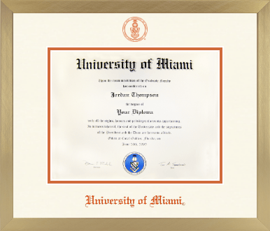 University of Miami diploma frame - Icon in Chardonnay