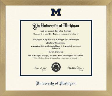 University of Michigan diploma frame - Icon in Chardonnay