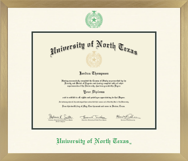 University of North Texas diploma frame - Icon in Chardonnay