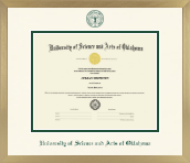 University of Science and Arts of Oklahoma diploma frame - Icon in Chardonnay