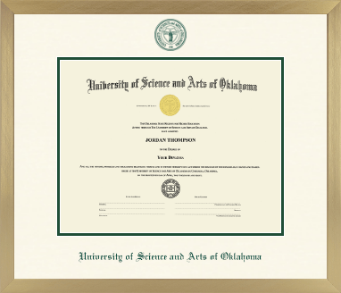 University of Science and Arts of Oklahoma diploma frame - Icon in Chardonnay
