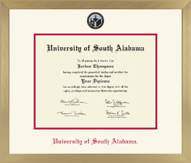 University of South Alabama diploma frame - Icon in Chardonnay