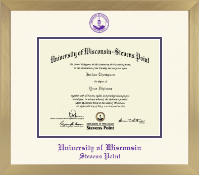 University of Wisconsin Stevens Point diploma frame - Icon in Chardonnay