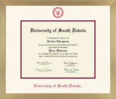 University of South Dakota diploma frame - Icon in Chardonnay