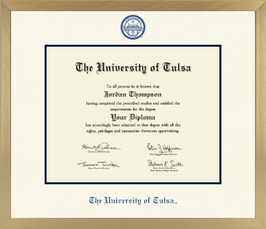 The University of Tulsa diploma frame - Icon in Chardonnay