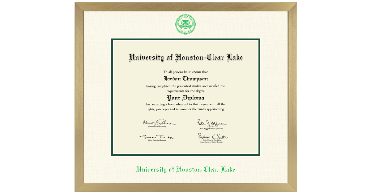 University of HoustonClear Lake Diploma Frame Church Hill Classics