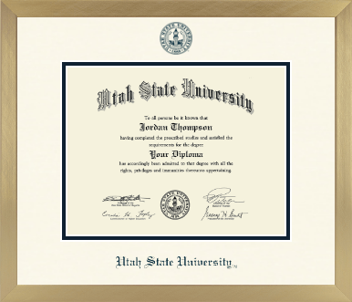 Utah State University diploma frame - Icon in Chardonnay
