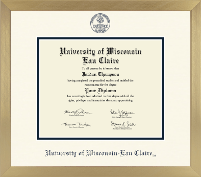 University of Wisconsin Eau Claire diploma frame - Icon in Chardonnay