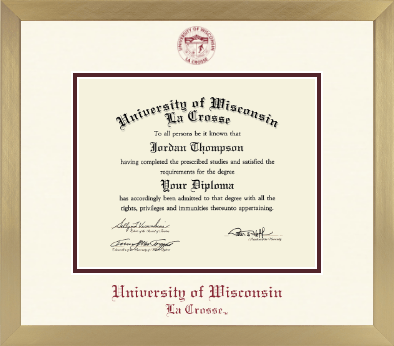 University of Wisconsin La Crosse diploma frame - Icon in Chardonnay