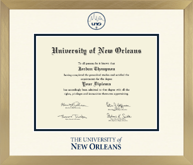 University of New Orleans diploma frame - Icon in Chardonnay
