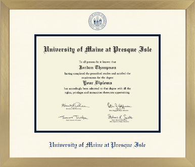 University of Maine at Presque Isle diploma frame - Icon in Chardonnay