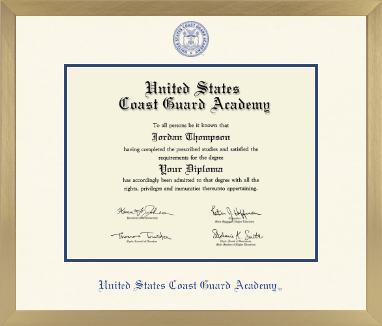 United States Coast Guard Academy diploma frame - Icon in Chardonnay