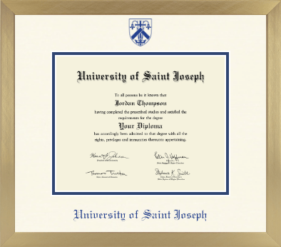 University of Saint Joseph in Connecticut diploma frame - Icon in Chardonnay