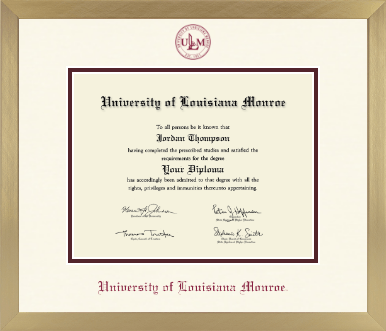 University of Louisiana Monroe diploma frame - Icon in Chardonnay
