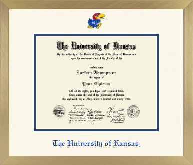 The University of Kansas diploma frame - Icon in Chardonnay
