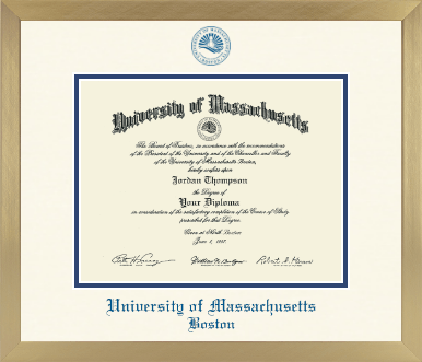 University of Massachusetts Boston diploma frame - Icon in Chardonnay