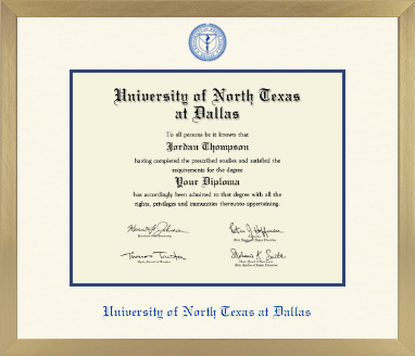 University of North Texas at Dallas diploma frame - Icon in Chardonnay