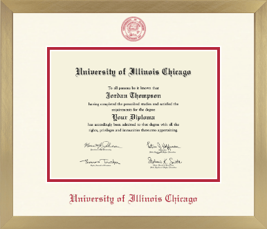 University of Illinois Chicago diploma frame - Icon in Chardonnay