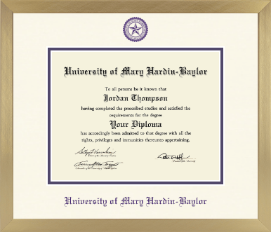 University of Mary Hardin-Baylor diploma frame - Icon in Chardonnay