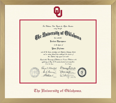 The University of Oklahoma diploma frame - Icon in Chardonnay