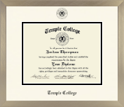 Temple College diploma frame - Icon in Light Champagne