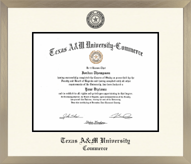 Texas A&M University - Commerce diploma frame - Icon in Light Champagne