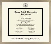 Texas A&M University at San Antonio diploma frame - Icon in Light Champagne