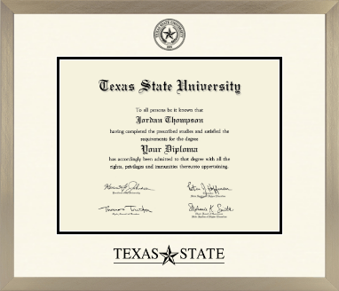 Texas State University diploma frame - Icon in Light Champagne