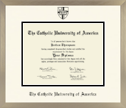 The Catholic University of America diploma frame - Icon in Light Champagne
