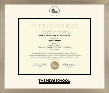 The New School diploma frame - Icon in Light Champagne